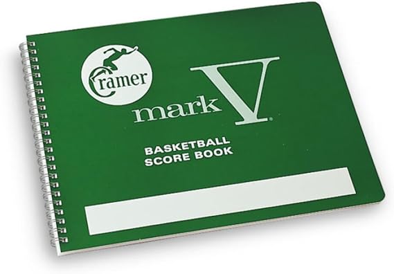 Cramer Mark V Basketball Scorebook, 30 Games, 14 Player Positions, 8.5 x 11 Wire Bound | Playbook for Basketball Stats | League, High School, or Middle School Basketball Score Book for Coaches