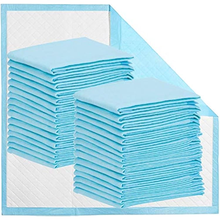 Disposable Bed Pads 32 x 36 Incontinence Pads Heavy Absorbency Underpads Waterproof 5-Layer Protection as Bed Protectors and Pee Pads 36x32 Inch Pack of 50