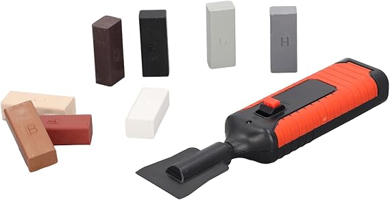 Tile Porcelain Repair Kit, Tub and Tile Refinishing Kit with Electric Heating Pen and 8 Block Wax for Crack Chip Ceramic Floor, Crack Gaps Repairing Tools Wall Nail Hole Repairing Kit