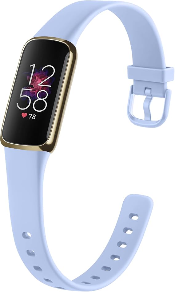 Tobfit Band Replacement for Fitbit Luxe Band, Sport Silicone Flexible Watch Strap Replacement Wristbands for Fitbit Luxe Bands Women Men, Light Blue, Small