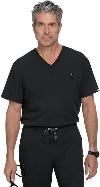 KOI Next Gen Men's On Call 1-Pocket Scrub Top, 4-Way Stretch, Wrinkle-Resistant