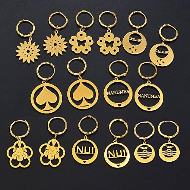 personalized Kiribati Earrings Stainless Steel Guam Jewelry Hawaiian Gold Color Chuuk Earrings