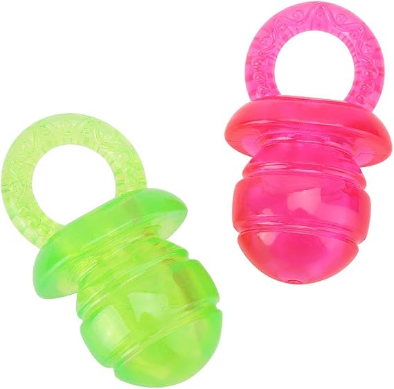 Derefine 2Pcs Pet Puppy Molar Training Teeth Toy, Bite Resistant Chewing Molars Training Squeaky Toy, Aggressive Chewers Durable Safe Dog Toys, Pacifier Chew Playing Toys for Dog Cat