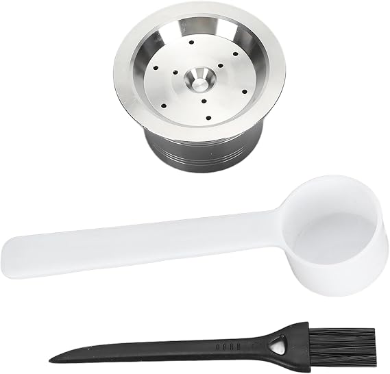 Reusable Stainless Steel Coffee Capsule with Spoon Brush, Compatible with K Fee Coffee Machine - Durable 304 Steel, Easy to Clean, Preserve Coffee Flavor