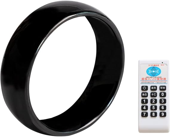 RFID Rewritable 125KHz/13.56MHz ID/IC T5577/UID Changeable Black Ceramics Smart Finger Ring for Men or Women + One RFID Reader Copier for Duplicate (Copier Ring 13.56mhz 19mm)