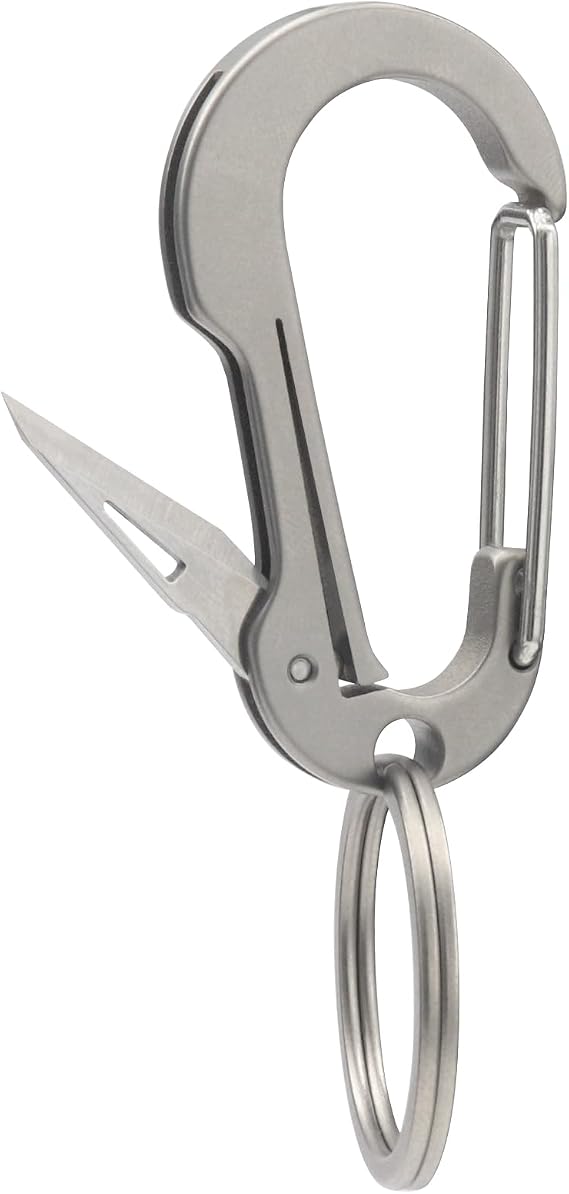 PJYTAC Titanium Carabiner Keychain Clip, Minimalist Keychain Key Clip Small Quick Release Car Key Chain Accessories