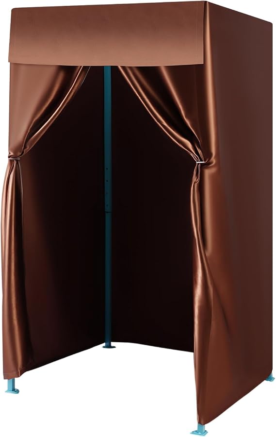 Portable Folding Changing Room, Privacy Dressing Room for 3-4 People,Large Freestanding Fitting Room for Events, Bedroom, Mall,Camping,100x100x200cm (Coffee)