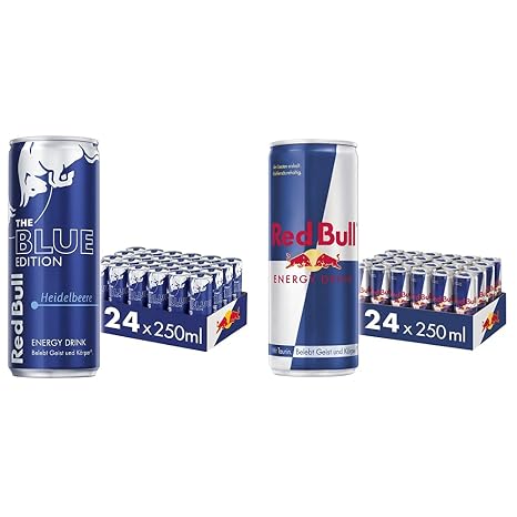 Set: Red Bull Energy Drink EINWEG (24 x 250 ml) & Energy Drink Blue Edition EINWEG (24 x 250 ml)