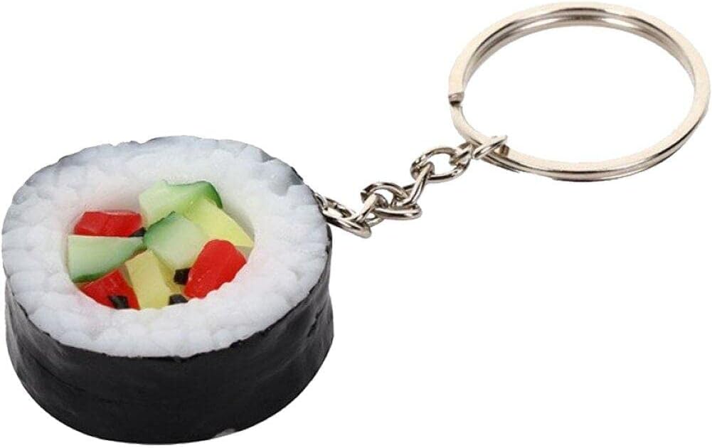 Mini Toy Food Keychain Pvc Simulation Sushi Keychain Cute Delicious Food Keychain Kitchen Dollhouse Accessories School Bag Key Pendant Accessories