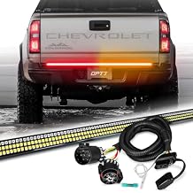 OPT7 Plug'n'Play Bundle for 2005-2022 Chevy Colorado/GMC Canyon Without Tow Package 48" Redline Triple Row LED Tailgate Light Bar w/Sequential Amber Turn + Easy Connect Harness