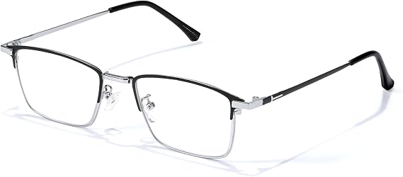 IGnaef Natural Crystal Stone Lenses Reading Glasses with Clear Real Glass Lenses Blue Light Blocking & UV Protection IF2222