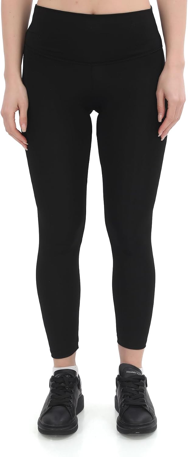 Women's Black High Waist Sports Leggings, Fit Fitting, Tidying Cut