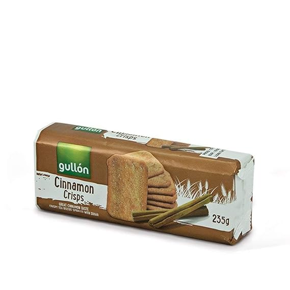 Gullon Cinnamon Crisps - Crispy Cinnamon Tea Biscuits Sprinkled with Sugar - 8.29 oz.