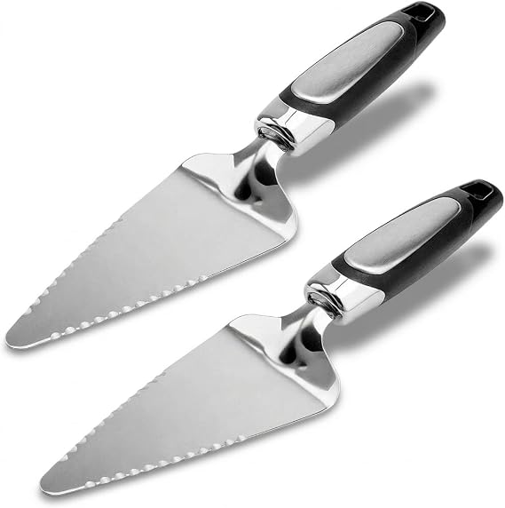 2PCS Cake Cutter And Pie Server, Stainless Steel Pie Cutter For Desserts | Stainless Steel Pie Servers And Cake Slicers For Pizza, Tart And Desserts. Ideal For Cutting And Serving.