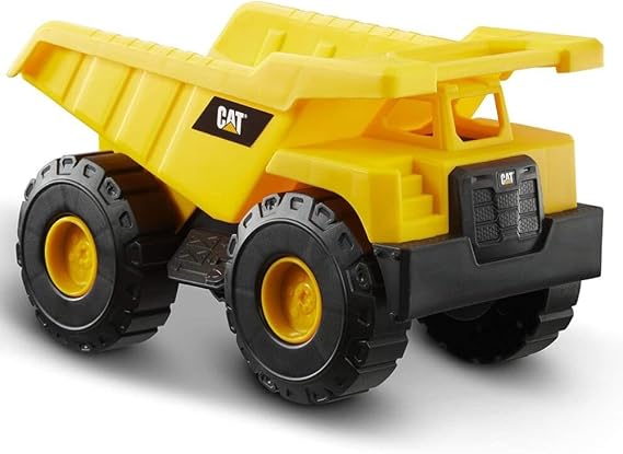 CAT® Construction Dump Truck Vehicle, Indoor and Outdoor Use, Free-Wheeling with Moving Bucket. For Children Aged 3+, Yellow