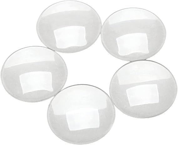 dophee 5Pcs Glass Cabochons Dome Tiles Flatback for Jewelry Making, 40mm