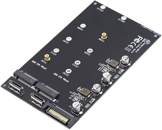 CY Card Dual Oculink SFF-8612 SFF-8611 to M.2 NGFF M-Key NVME PCIe SSD 2280 22110mm Adapter for Mainboard
