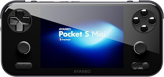 AYANEO Pocket S Mini Android Handhelds, 4.2" 4:3 1280x960 HD LCD Screen, Snapdragon G3x Gen 2 Gaming Handheld, Hall Effect Joysticks & Triggers, CNC Metal Frame (Obsidian Black, 8G+128G)