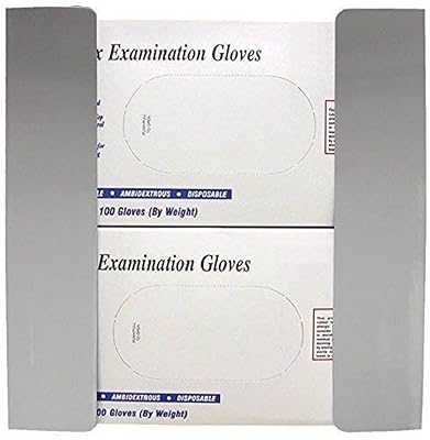 American Made Wall Mounted Double Glove Box HolderDispenser, Stainless Steel 10H x 9.75W x 3.5D