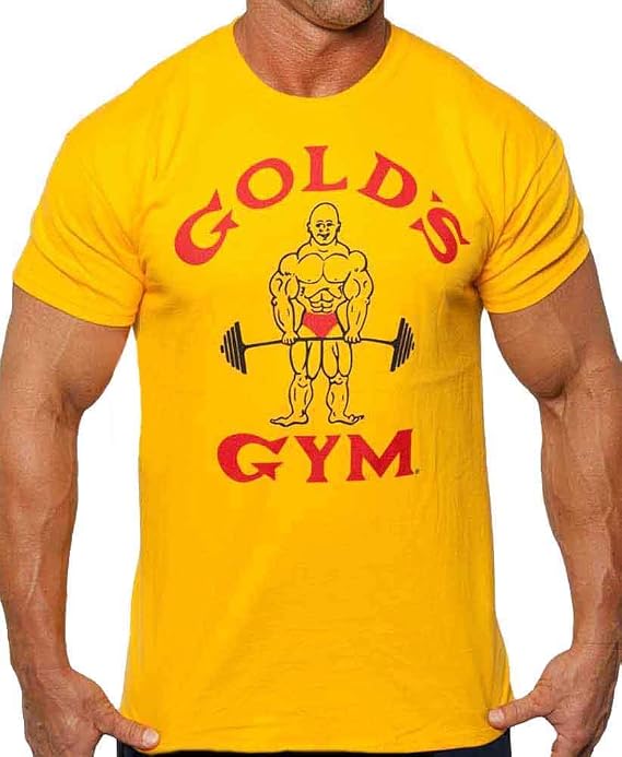 Gold's Gym Classic T-Shirt - Official Licensed - BT-2 (S, Gold)