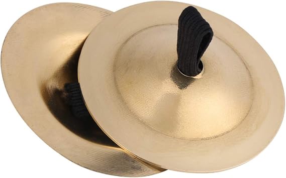 Tyenaza Finger Cymbals, 2pcs Brass Belly Dance Finger Cymbals, Gold, Single Hand Operation Only