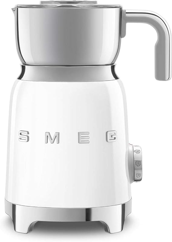 Smeg MFF11WHUK Induction Milk Frother with Tritan TM Renew, 500W, White