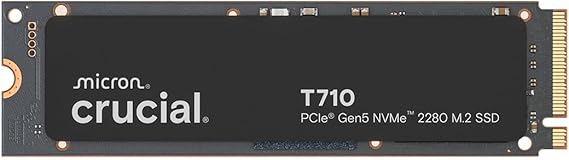 Crucial T710 1TB PCIe Gen5 NVMe M.2 SSD (14900-13700 MBs) CT1000T710SSD8