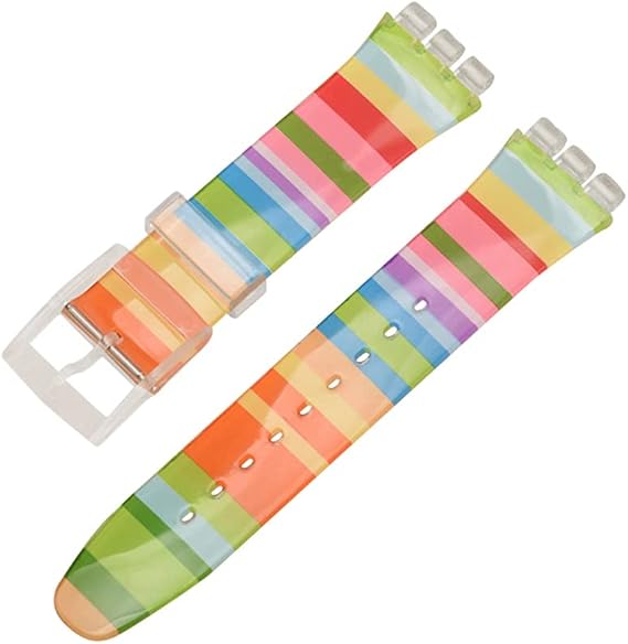Straps Compatible with Swatch 16mm 17mm 19mm 20mm Strap, Soft Sport Watch Strap Replacement Wristbands for Women Men