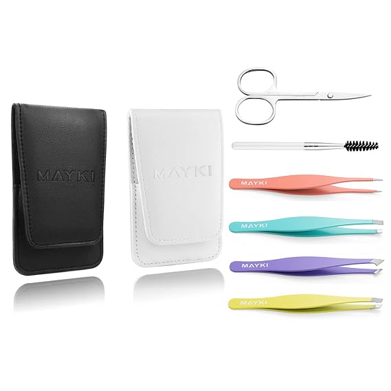 MAYKI Eyebrow Tweezers Set 6 PCS & Tweezers for Women 6PCS