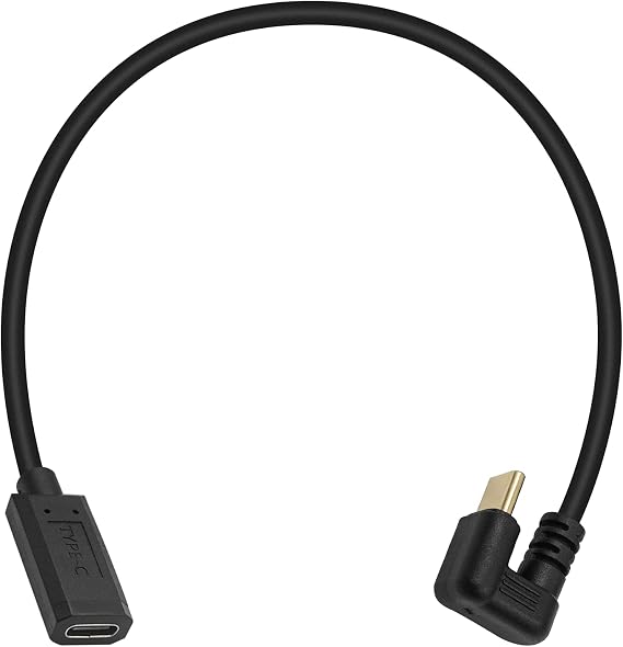 Poyiccot USB C Extension Cable Short, U Shape 180 Degree Type C Extender, 10Gbps 3A Fast Charging USB 3.1 Type C Male to Female Extension Cable for Smartphone, MacBook Pro, 1ft/30cm