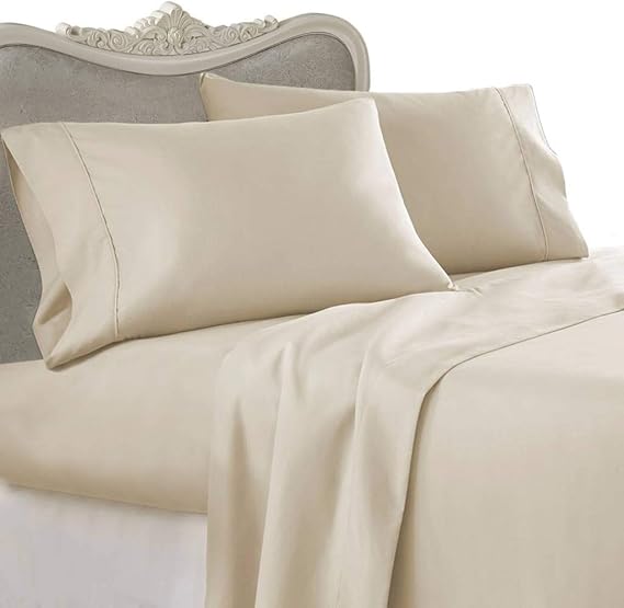 Luxurious Percale Sheet Set - 300 Thread Count Egyptian Cotton Sheet Set, 300TC, Queen, Beige