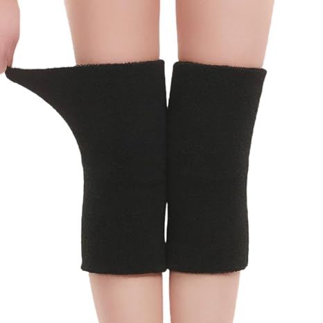 1 Pair Thick Cotton Knee Warmers Winter Warm Knee Pads Therapy Arthritis Cold Knee Pain Relief Knee Support Thermal Knee Pads Sleeves Knee Protector for Bicycle Motorcycle