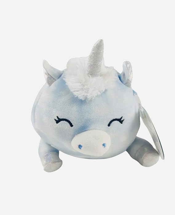 KellyToy Squishmallows 7.5” Laying Hug Mees Plush Stuffed Toy (Devla The Blue Tie Dye Unicorn)