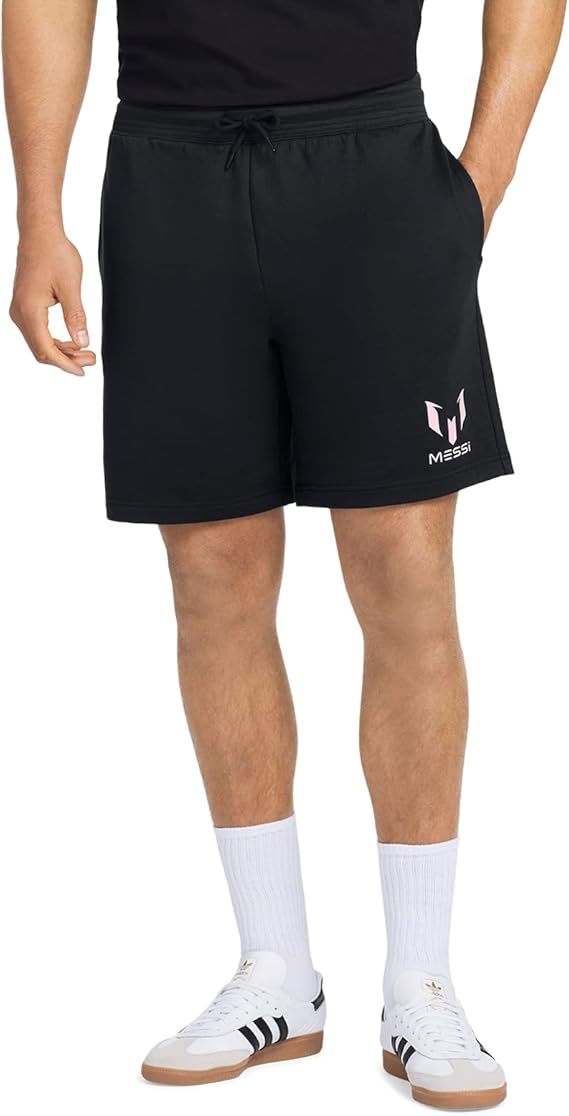 Messi Men's Lifestyle Essential Wingstar Shorts, Comfortable Fit with Drawstring