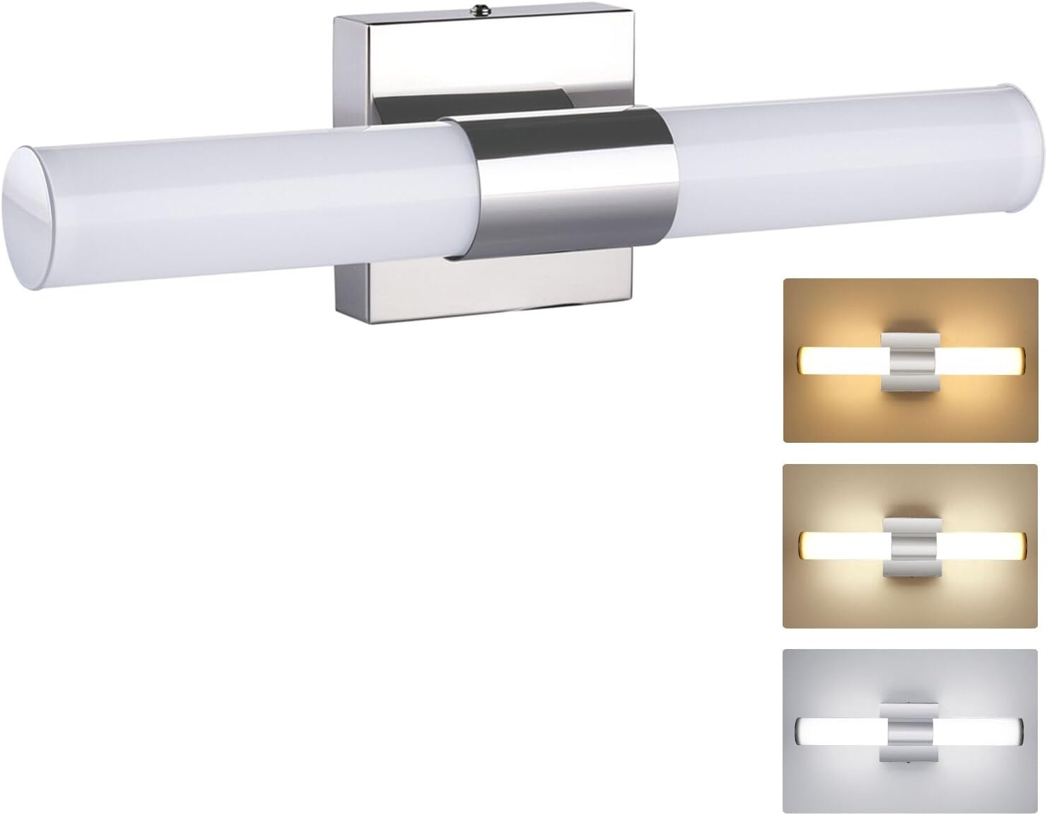 TRLIFE LED Vanity Light, Dimmable 8W 6000K Cool White Bathroom Vanity Light Fixture Over Mirror (15.7in)