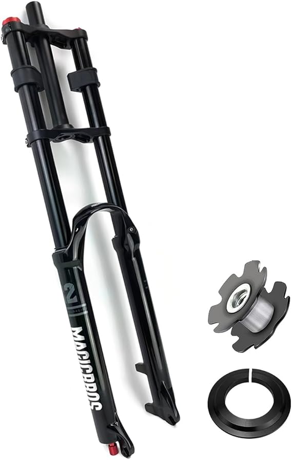 DH Mountain Bike Front Suspension Fork 26 27.5 29 Inch MTB Triple Tree Bike Front Forks Travel 160mm Disc Brake Air Down Hill Fork 1-1/8" Straight Rebound Adjustale Manual Lockout QR