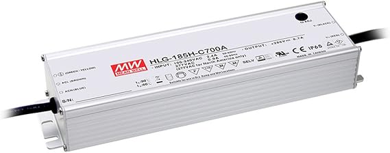 MW Mean Well HLG-185H-C1400A 143V 1400mA 200.2W Single Output Switching LED Power Supply with PFC