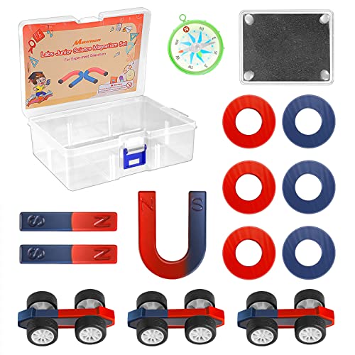 Science Magnet Kits for Kids: Educational Magnet Science Projects Experiment Tools Physics Lab Kits Includes BarRingHorseshoeCompassIron Powder