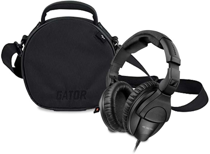 Sennheiser HD280PRO Headphone new model with Gator Cases G-Club Series G-CLUB-HEADPHONE Carry Case for DJ Style HeadphonesAccessories