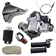 47cc 49cc 2-Stroke Engine Motor & Gas Fuel Tank & Chain & Handlebar Kit for Mini Pocket Scooter Dirt Bikes ATV Quad