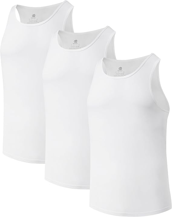 DAVID ARCHY Men's Tank Top Undershirt Micro Modal Undershirts Moisture-Wicking Tank A-Shirt for Men, 3-Pack