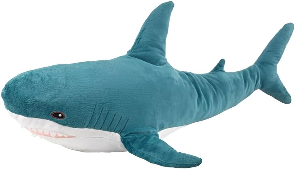 Plush Shark Toy Pillow, 31-inch Giant Shark Plush Animal Toy Super Soft and Cute Pillow Children’s Boys and Girls Room Decoration Bedtime Gift Blue, 31 inches