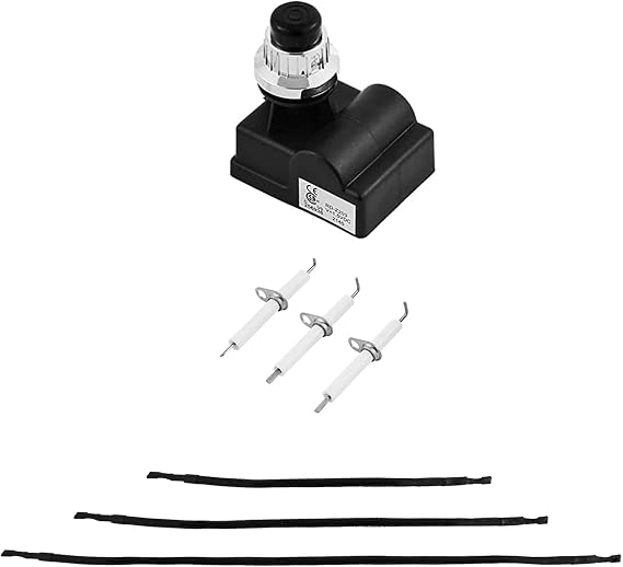 TS-IG3007 Ignitor Kit Replacement Parts for Pit Boss Memphis Ultimate 4-in-1 Pit Boss Grill Accessories Push-button Electronic Igniter with 3 Electrodes Ignitor Burner 3 Mounted Electrode Wires