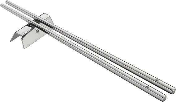 WMF Nuova 6 Parça Yemek Çubuğu Seti, 2 Kişilik, Çubuk Standlı, Cromargan® Yüksek Kaliteli Parlak Paslanmaz Çelik, Bulaşık Makinesinde Yıkanabilir