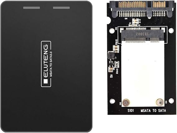 ELUTENG mSATA SSD to 2.5" SATA Hard Disk Enclosure Case Aluminum 6Gbps High Speed 2.5 SATA to mSATA SSD Convertor Adapter Compatible for Kingston Transcend Intel Samsung