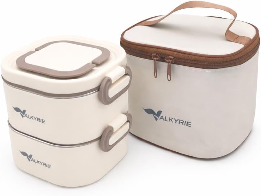 Valkyrie 1300 ML 2 Katlı Paslanmaz Çelik Yemek Kabı – Termal Taşıma Çantalı, Sızdırmaz, BPA İçermez
