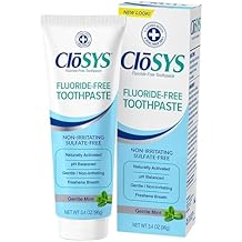 CloSYS Fluoride Free Toothpaste, 3.4 Ounce, Travel Size, Gentle Mint, TSA Compliant, Whitening, Enamel Protection, Sulfate Free