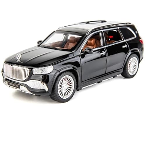 1 24 for Maybach GLS GLS600 Alloy Luxy Car Model Diecast Metal Toy Vehicles Car Model Sound and Light Gift Simulation Vehicle PlaysetBlack
