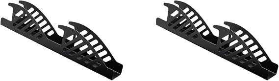 Wall Mounted Garden Tool Organizer Steel Rack for Garage Storage, Heavy Duty Bracket Holds Jack Stands and Equipment, Black 405x7x9cm(2 Piece)