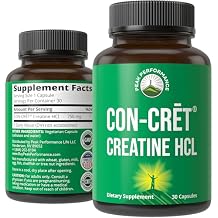 CON-CRET Creatine HCL Hydrochloride Capsules - 38X More Soluble vs Other Creatine - USA Made, No Loading Required, No Water Retention - Unflavored Pills for Men, Women - Vegan Friendly Supplement